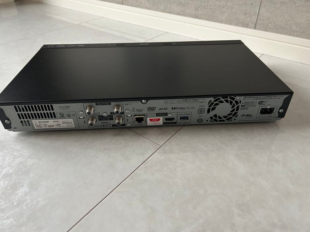 美品SHARP 4B-C10DW3 ブルーレイレコーダー