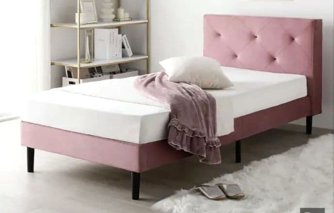 RASIK 　ファブリックベッド　シングル　IRONA モーブピンク