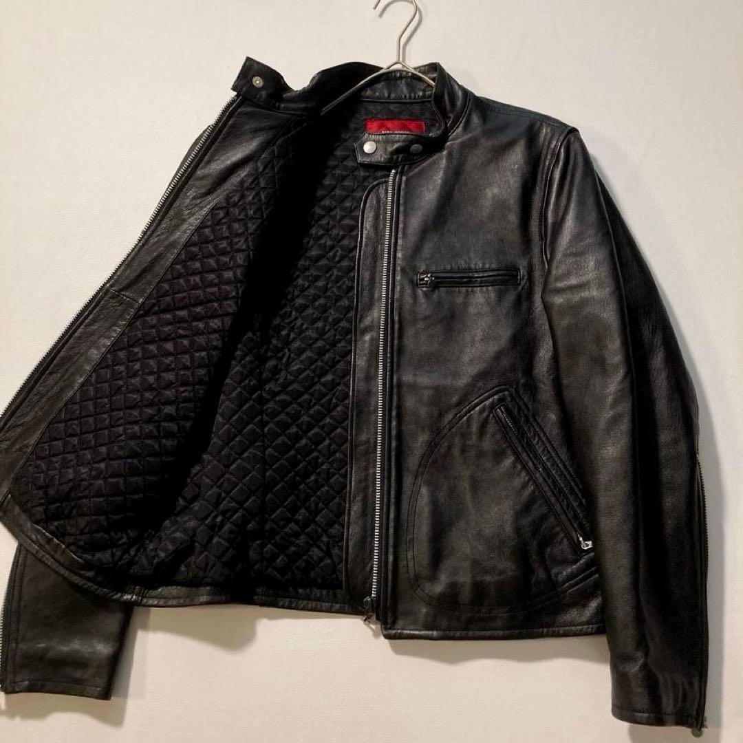 【くま子】ピンクハウス　シングルライダース レザージャケット ブラック