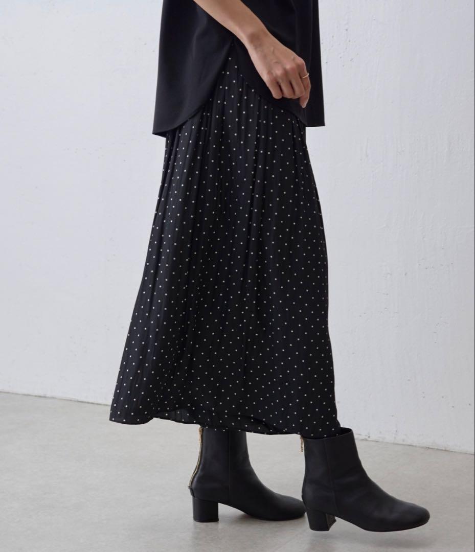 【美品】BEARDSLEY シワシフォンギャザーパンツ　ドット　サイズ0