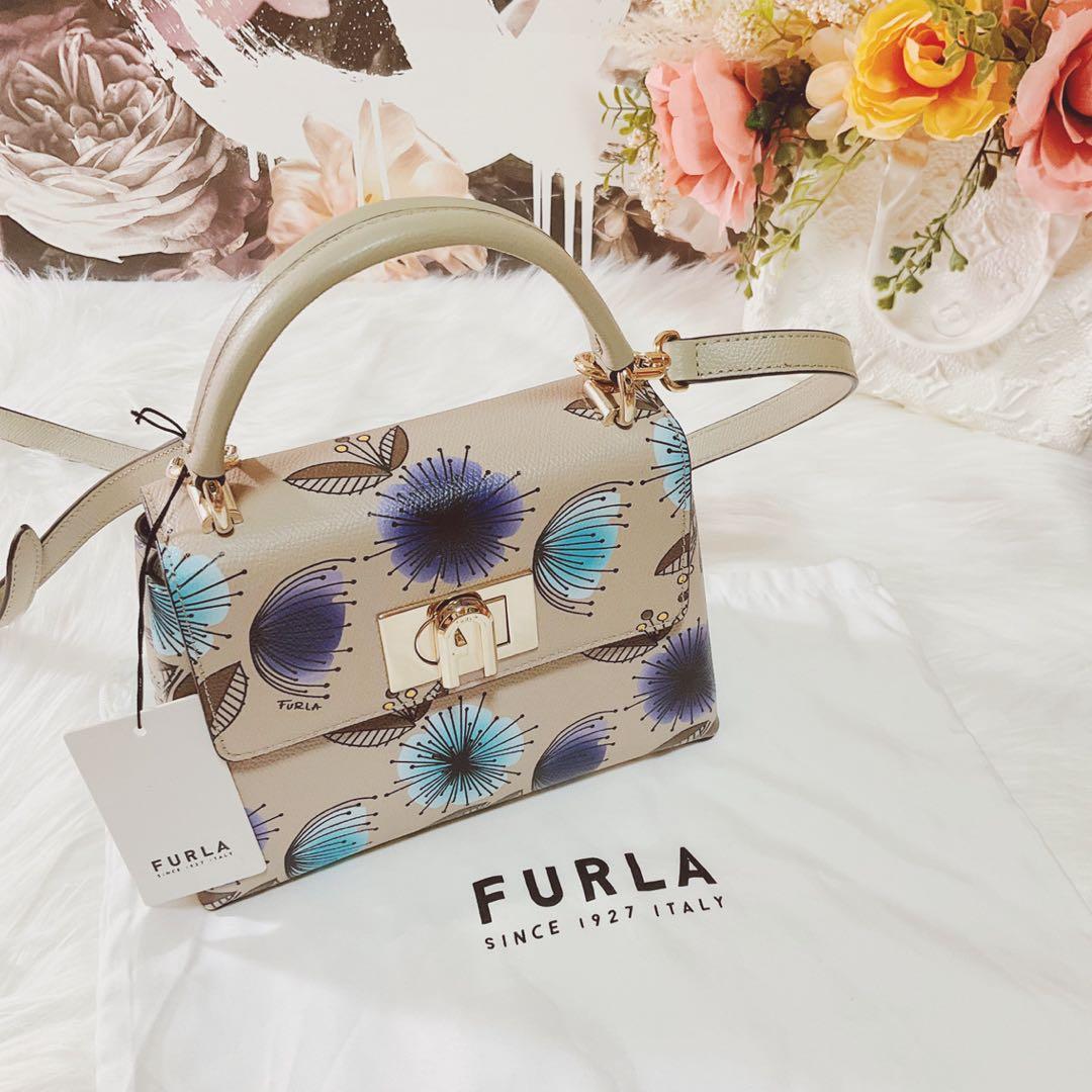 FURLA★*1927MINIトップハンドルバッグ花柄フラワー*°♡