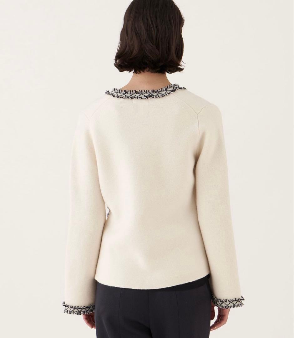 美品　DES PRES ウールカシミヤミラノリブ Vネックカーディガン