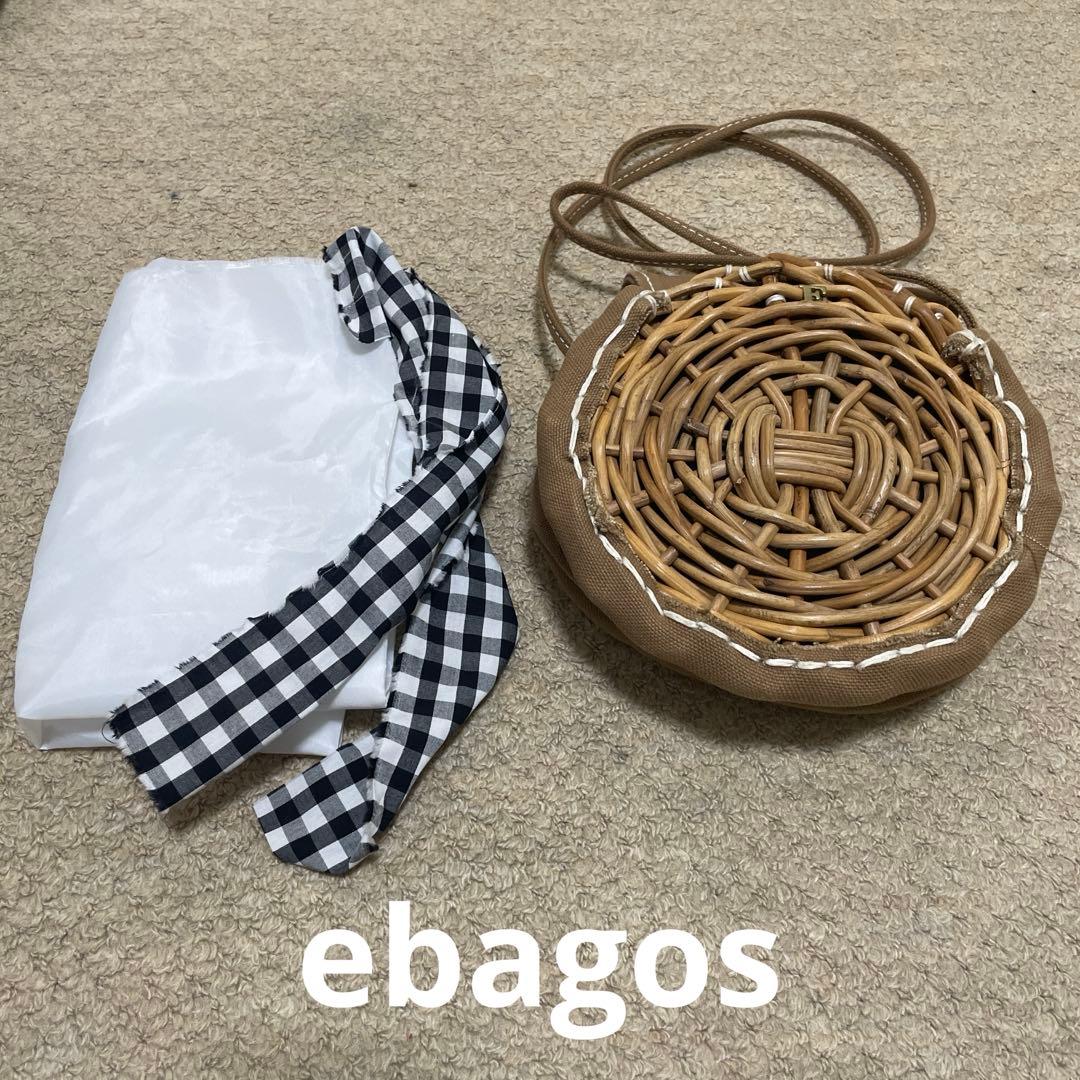 ebagos 防水キャンパス　サークルポシェット BEIGE 手鏡付き