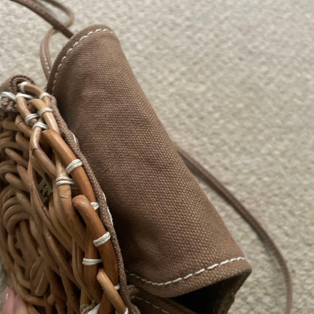 ebagos 防水キャンパス　サークルポシェット BEIGE 手鏡付き