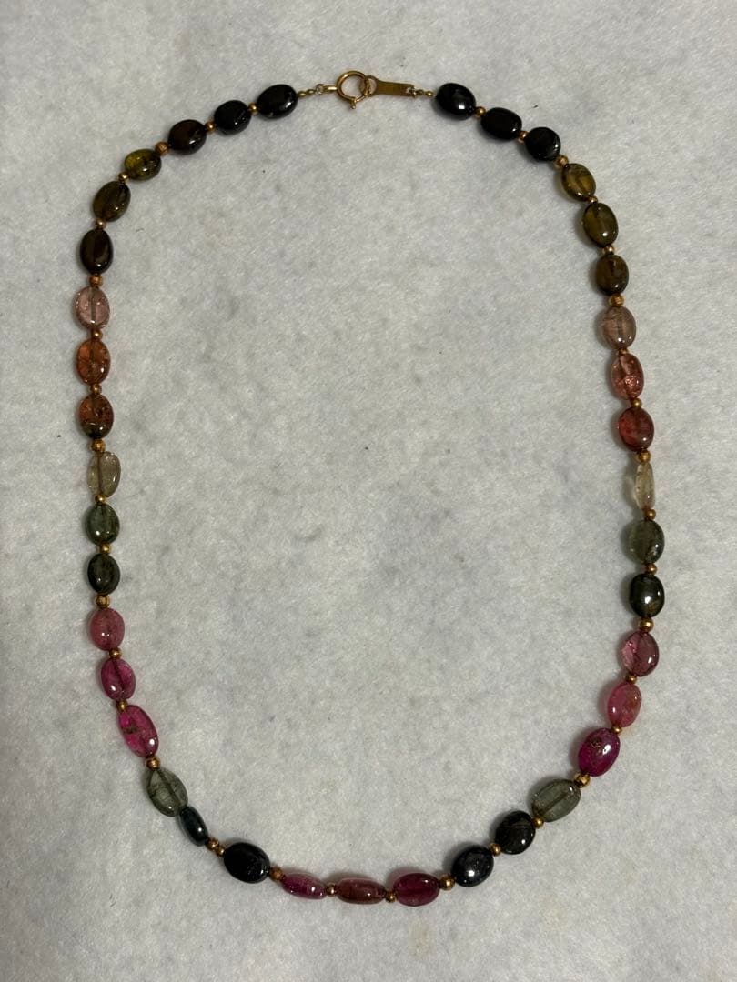 K18 トルマリン　ネックレス