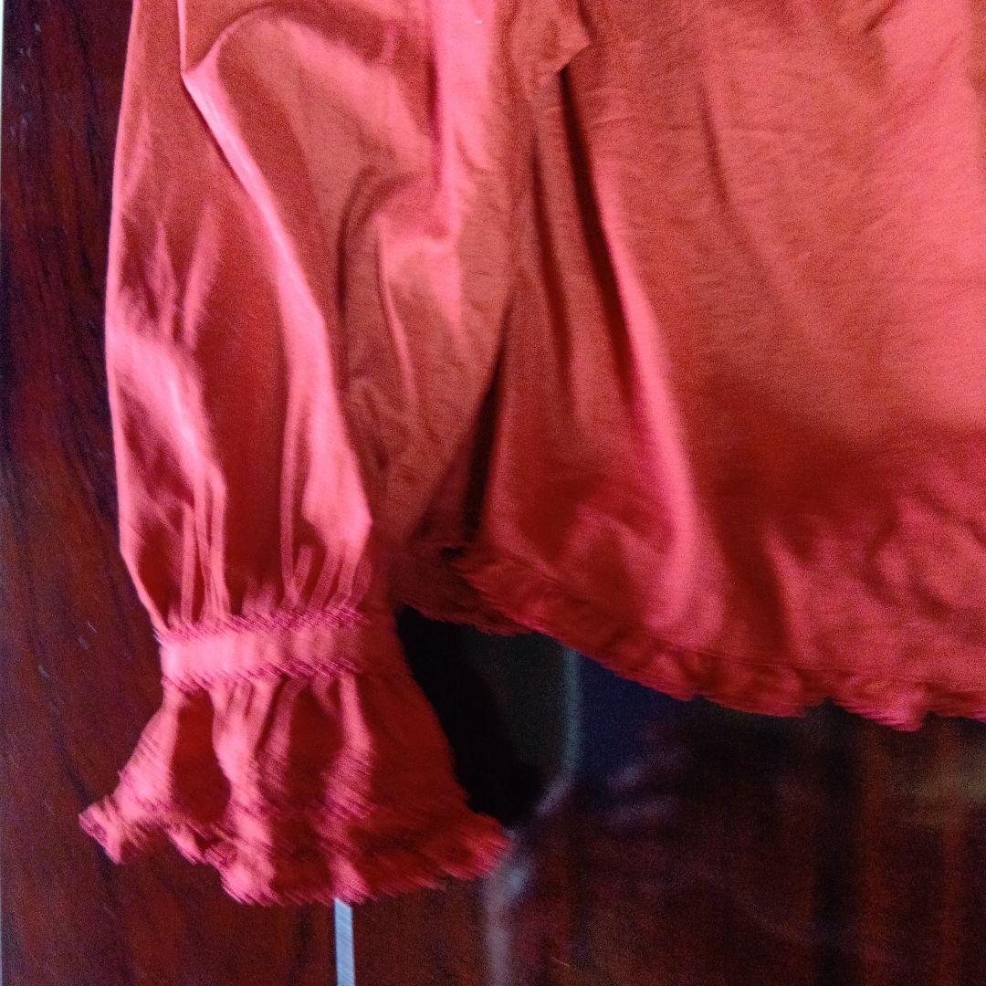 ☆ピンクハウス☆赤いフリル付きフード付ブラウス