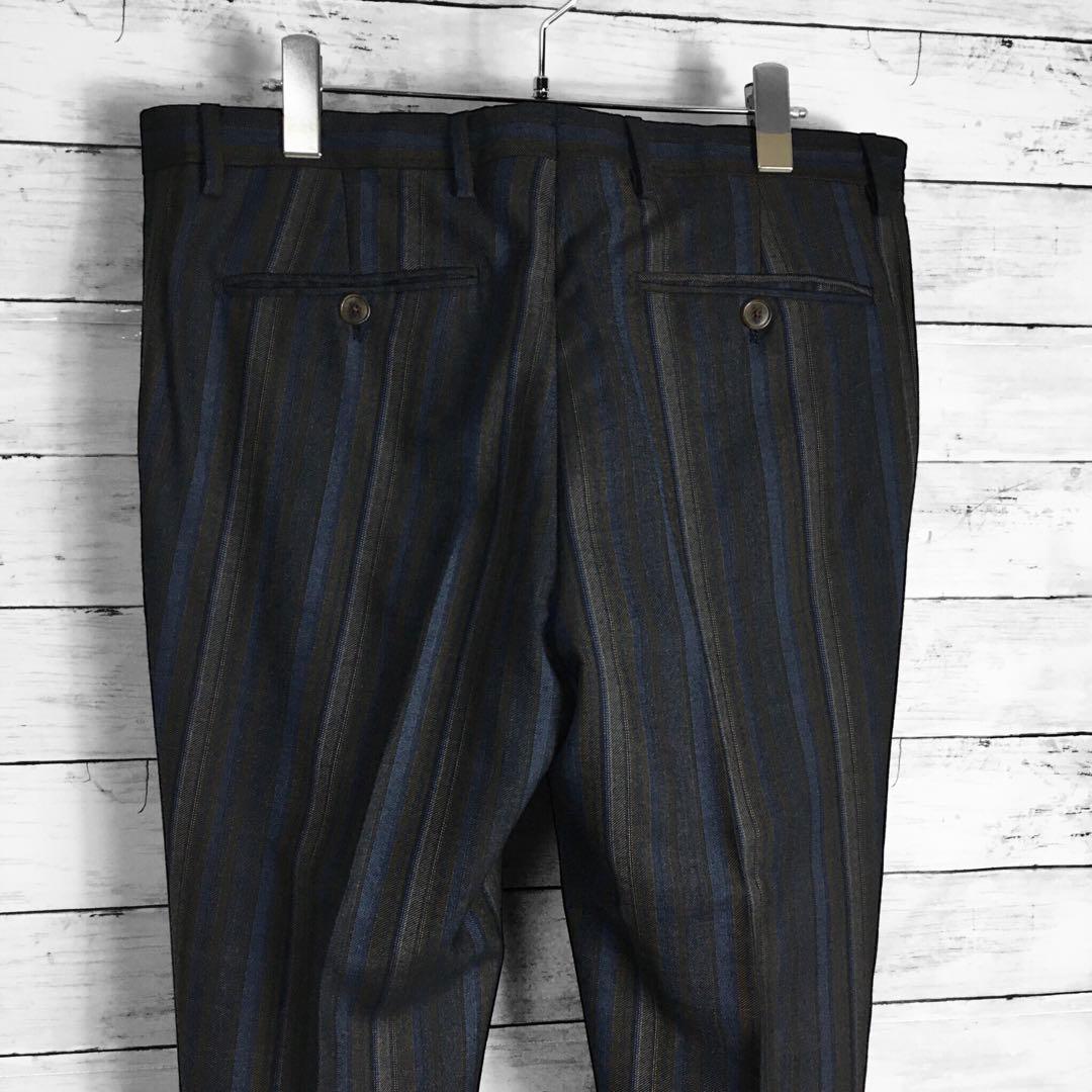 エトロ スリーピースピース ストライプセットアップスーツ ペイズリー 48サイズ