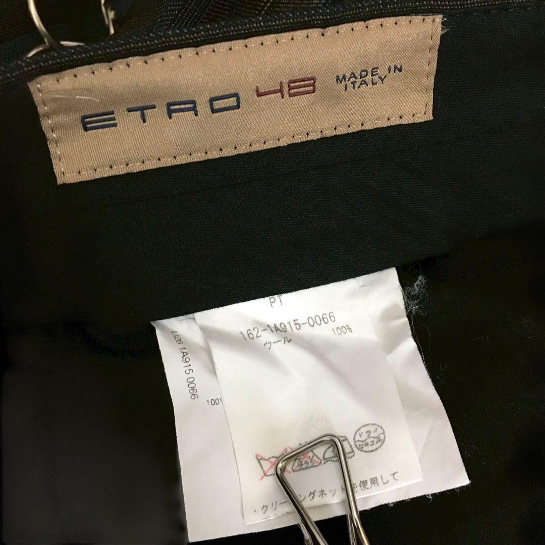 エトロ スリーピースピース ストライプセットアップスーツ ペイズリー 48サイズ