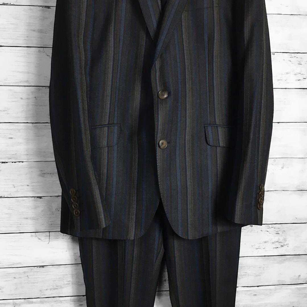 エトロ スリーピースピース ストライプセットアップスーツ ペイズリー 48サイズ