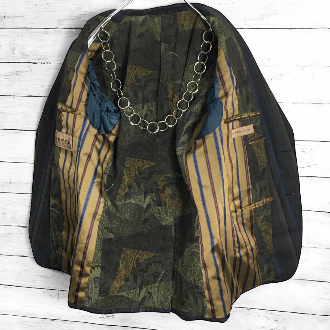 エトロ スリーピースピース ストライプセットアップスーツ ペイズリー 48サイズ