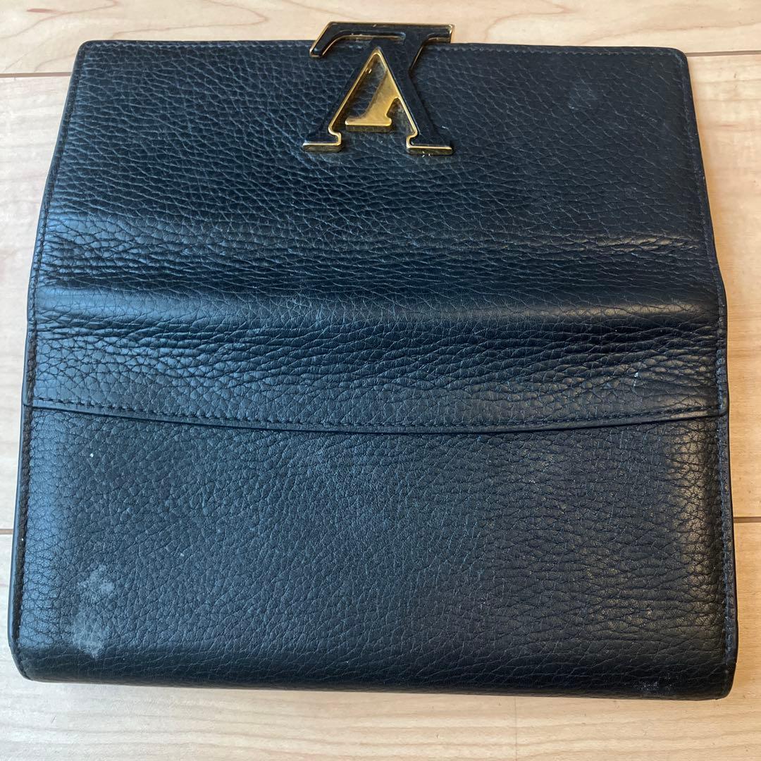 【美品】ルイヴィトン ポルトフォイユカプシーヌ 長財布 レディース 黒