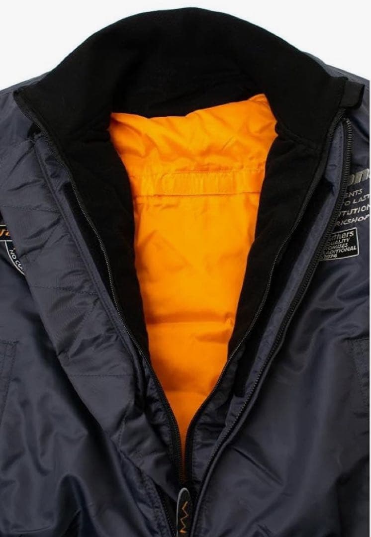 【美品】バンソンVSE25102W バイクウェア MA-1 グレー/ホワイト L