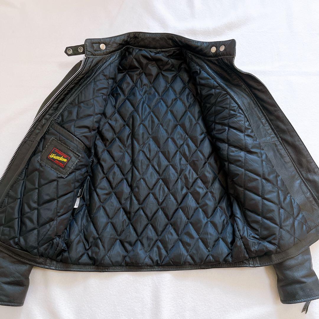 Freedom レザージャケット シングルライダース 牛革 本革 キルティング