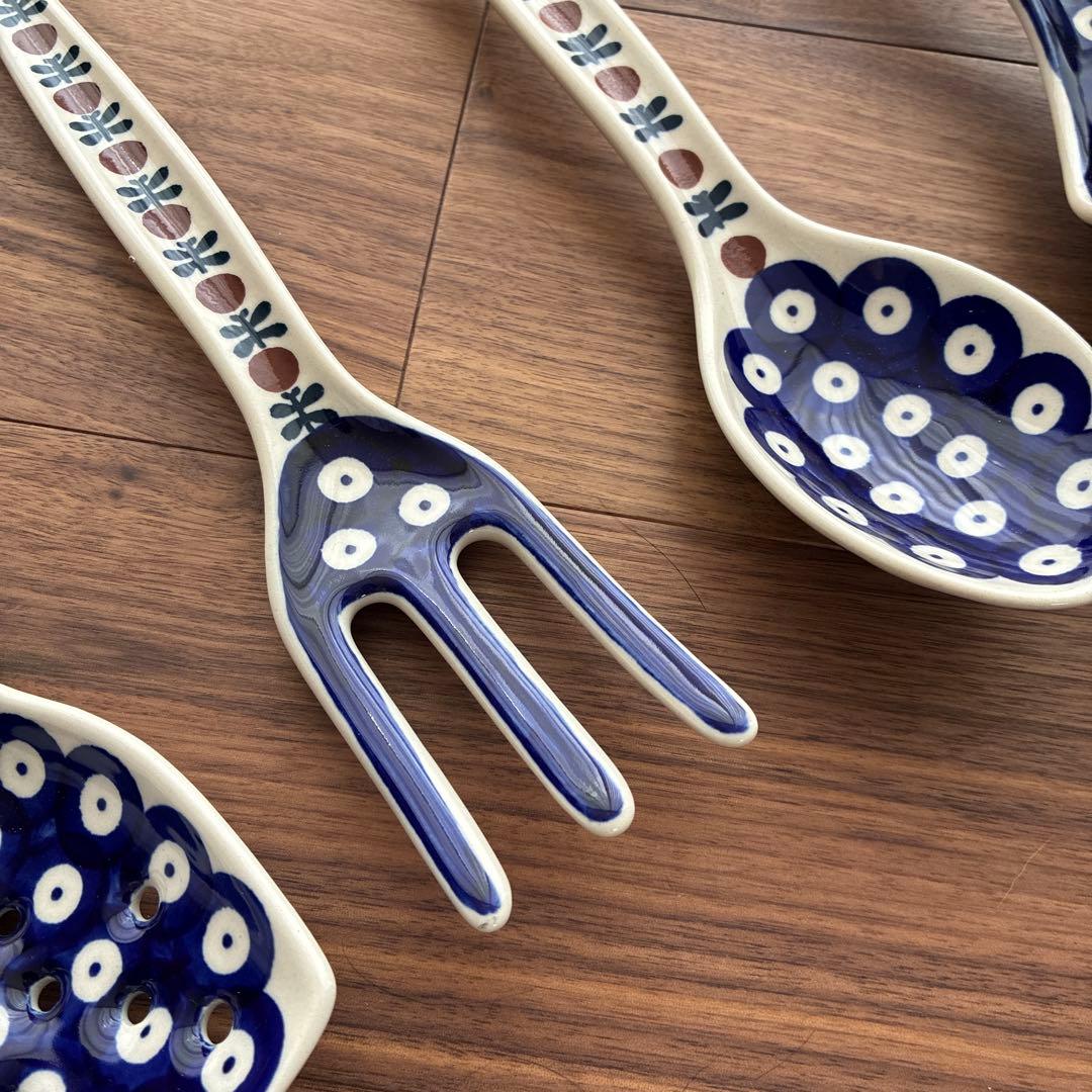 【新品】ポーリッシュポタリー キッチンツール＆ホルダー セット レア商品