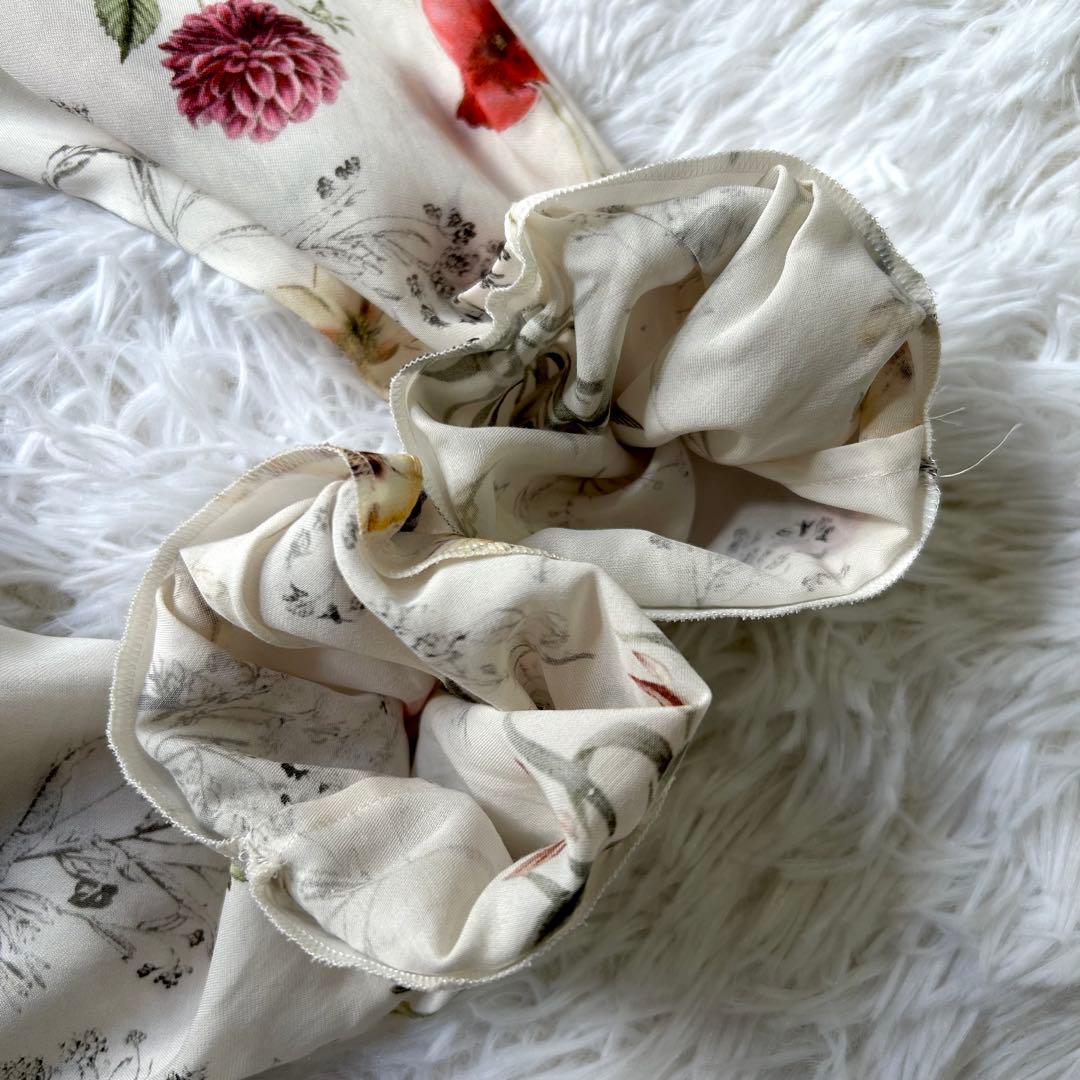 美品 トゥモローランド ボタニカルバードプリント ハイネック ギャザー ブラウス