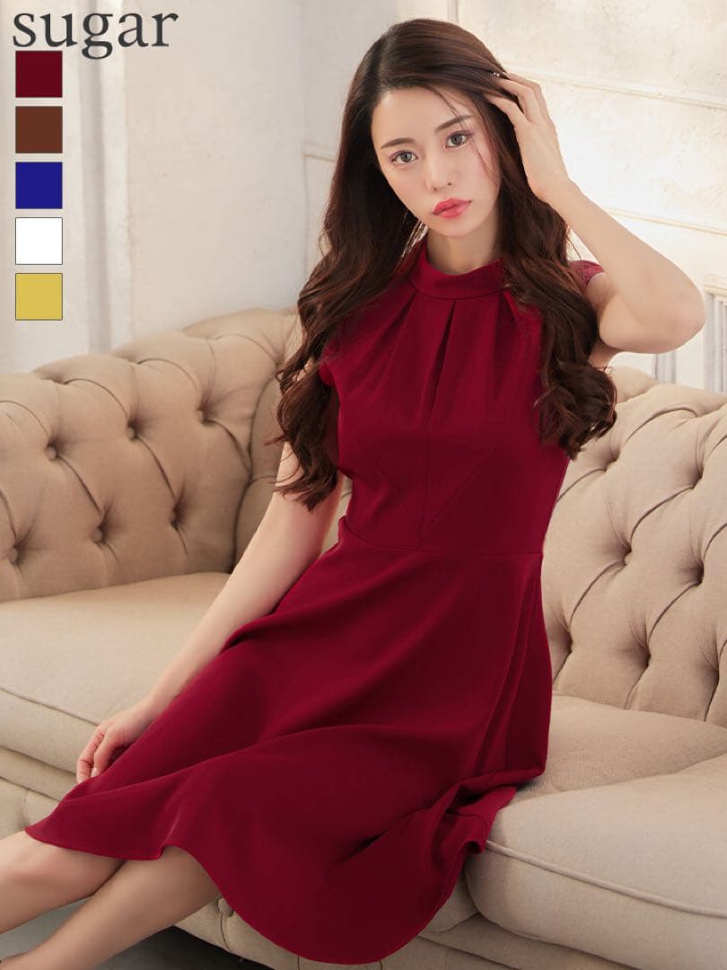 【美品】GINZACOUTURE エルケイ Aライン フレア M 赤 ドレス