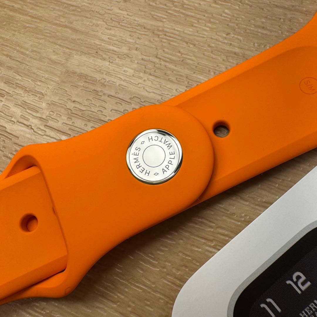 2177 Apple Watch エルメス　オレンジ　スポーツ　シリコン　ラバー