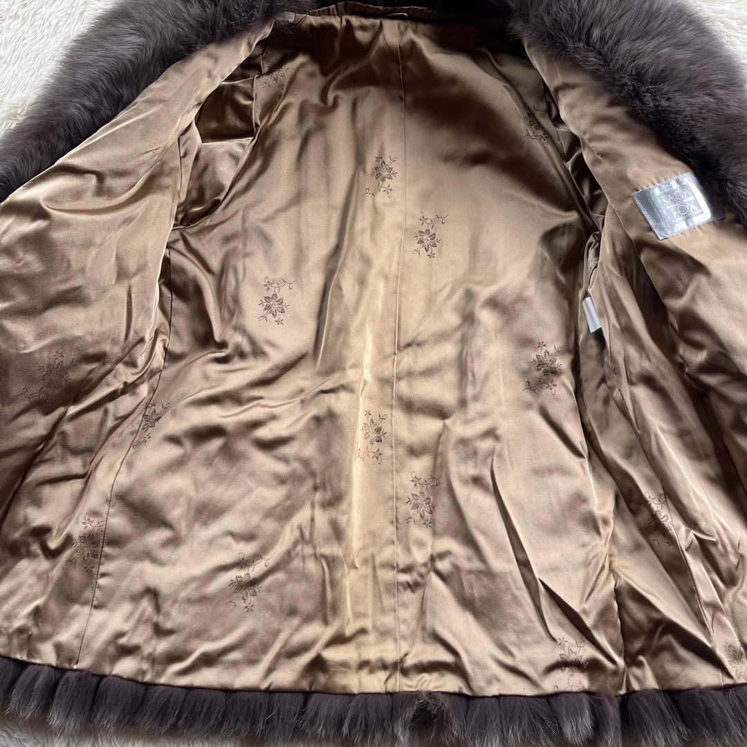 極美品 肌触り最高 フォックスファー グレー ファーコート 長袖 ラグジュアリー