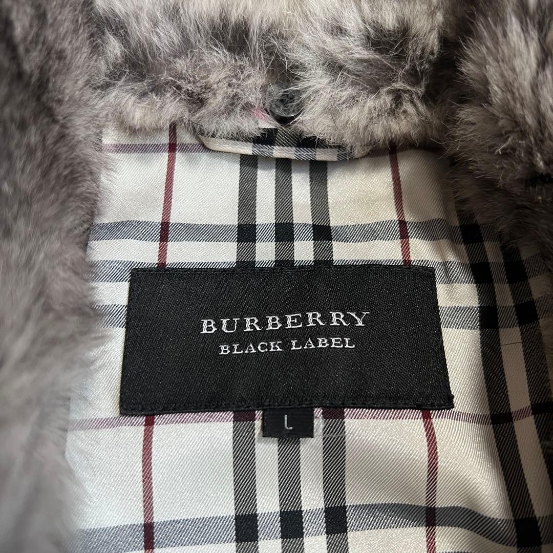 ア*】様 バーバリーブラックレーベル ダウンジャケット ノバチェック ラビットフ