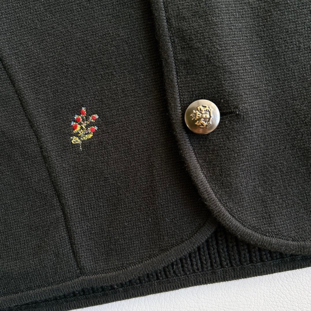 新品★CABaN コットンカシミヤフラワーエンブロイダリークルーネックベスト　M