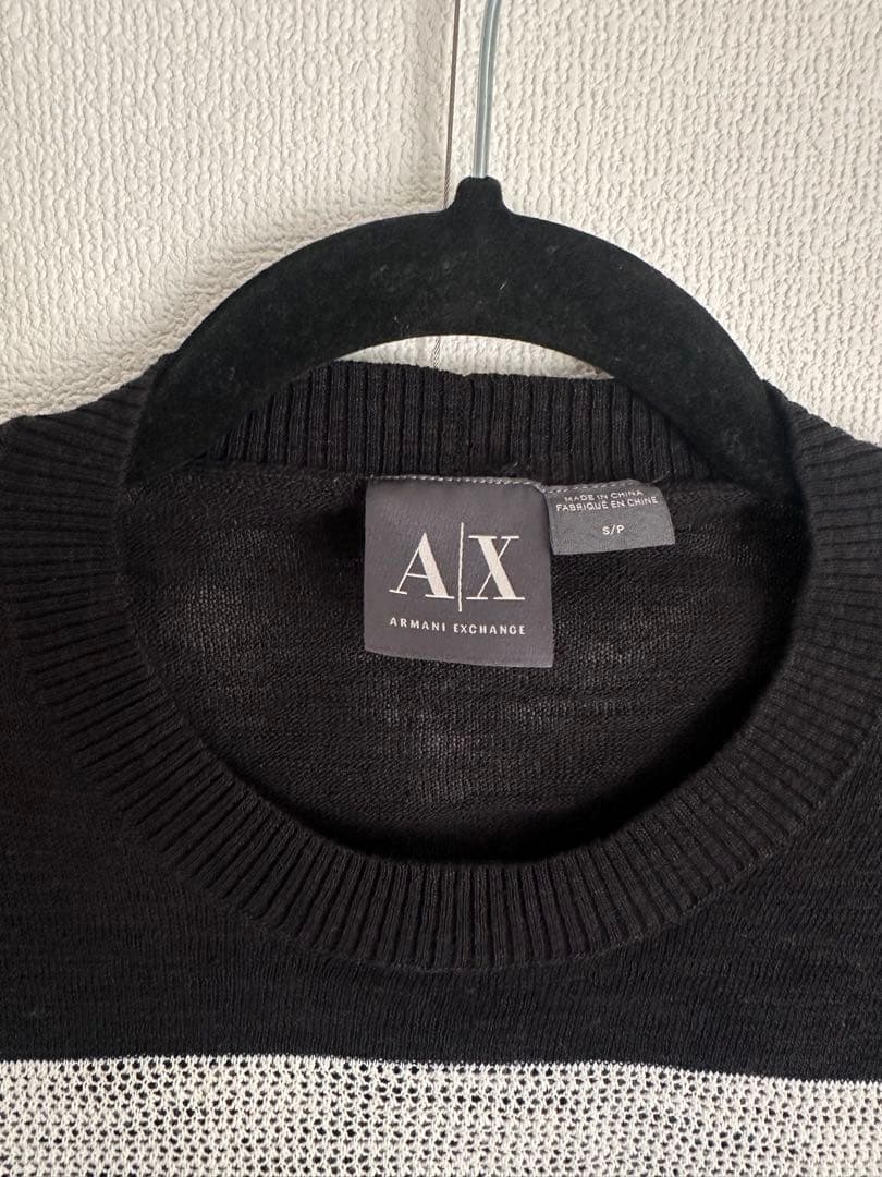 トップス \"armani exchange\"line design mesh knit