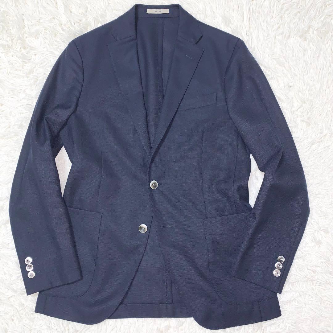 未使用級 ボリオリ DOVER アンコンジャケット ホップサック ネイビー M