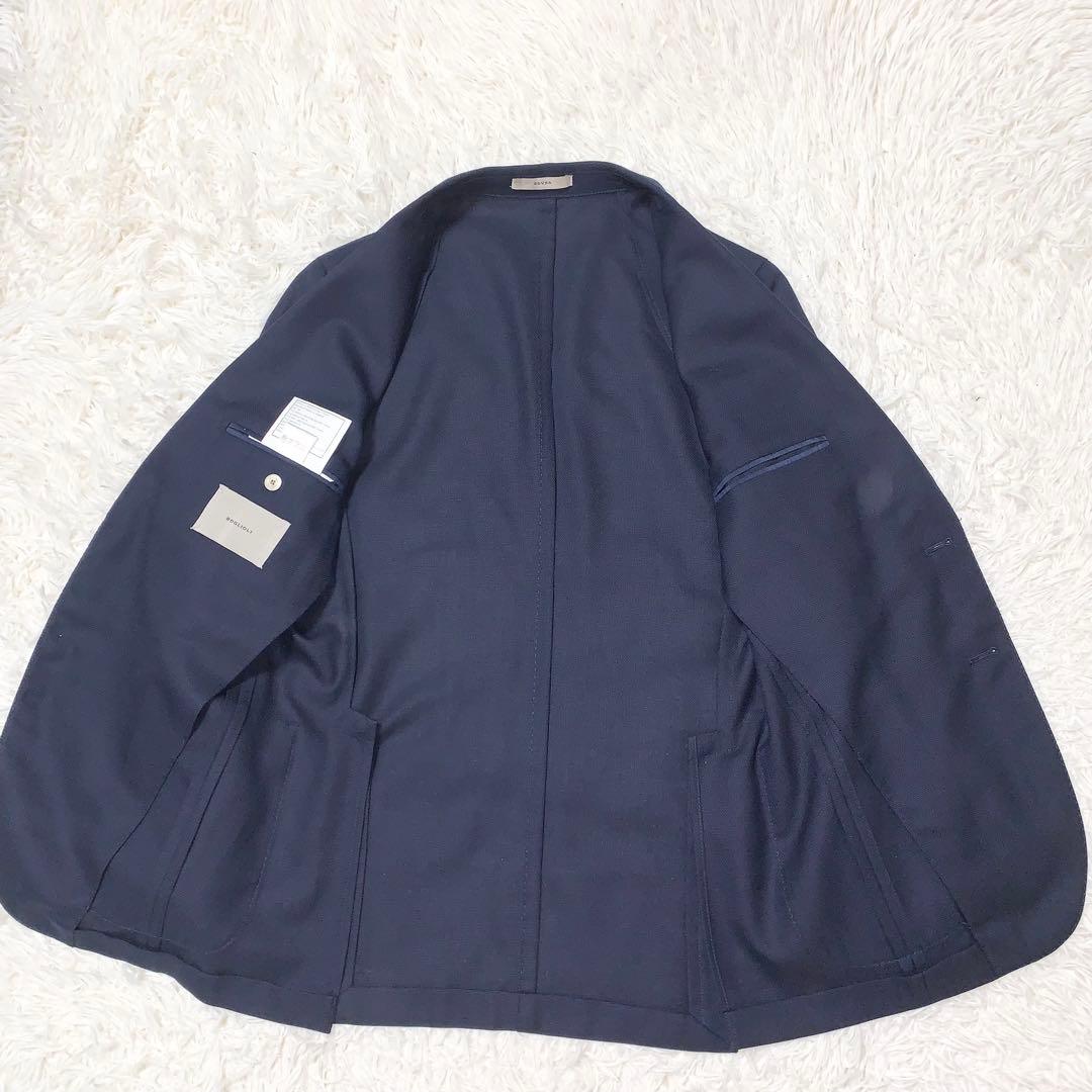 未使用級 ボリオリ DOVER アンコンジャケット ホップサック ネイビー M