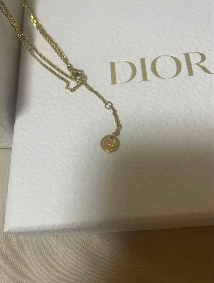 Dior ゴールドトーンダブルチェーンネックレス