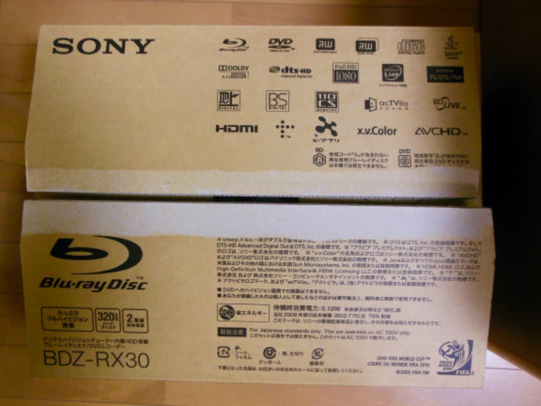 SONY ブルーレイレコーダー BDZ-RX30 リモコン HDMI 元箱