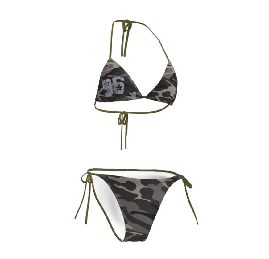 Y2K 迷彩柄セパレート水着・ビキニ　3点セット