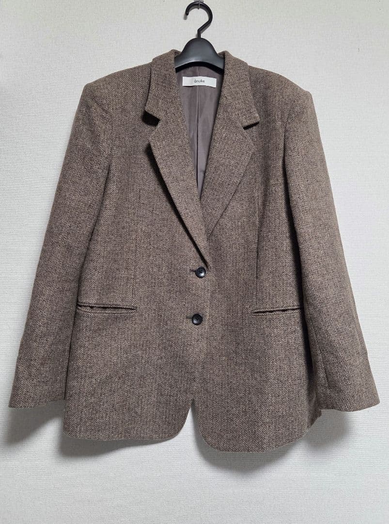 【anuke】Herringbone Wool Jacket