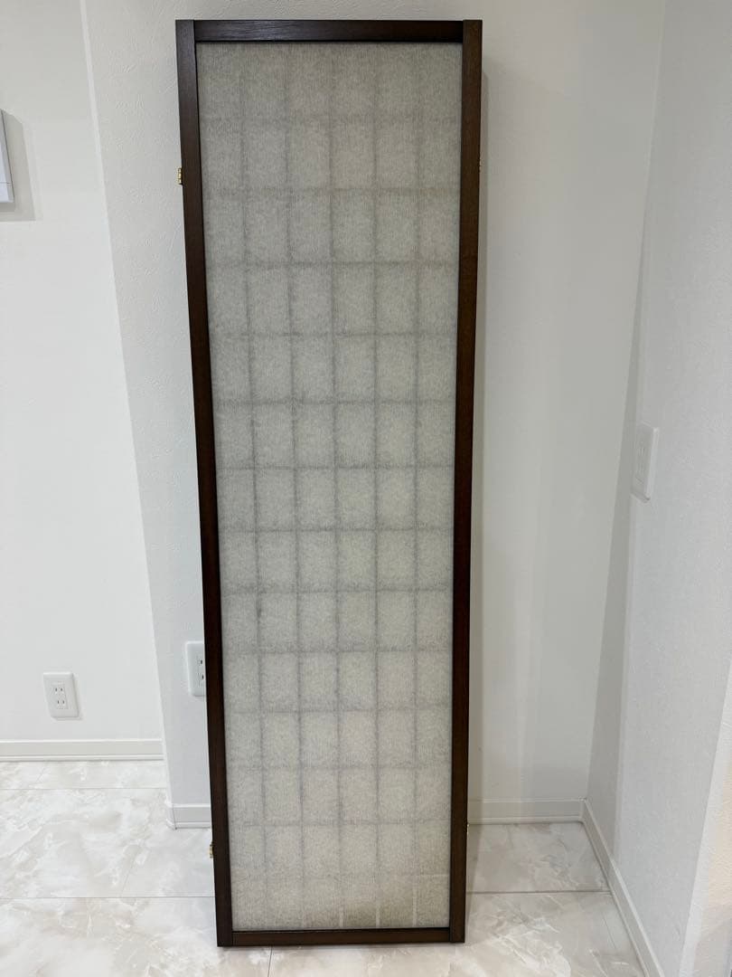 【美品】昭和レトロ 和モダン 木製 4連格子 障子パーテーション 間仕切り 衝立