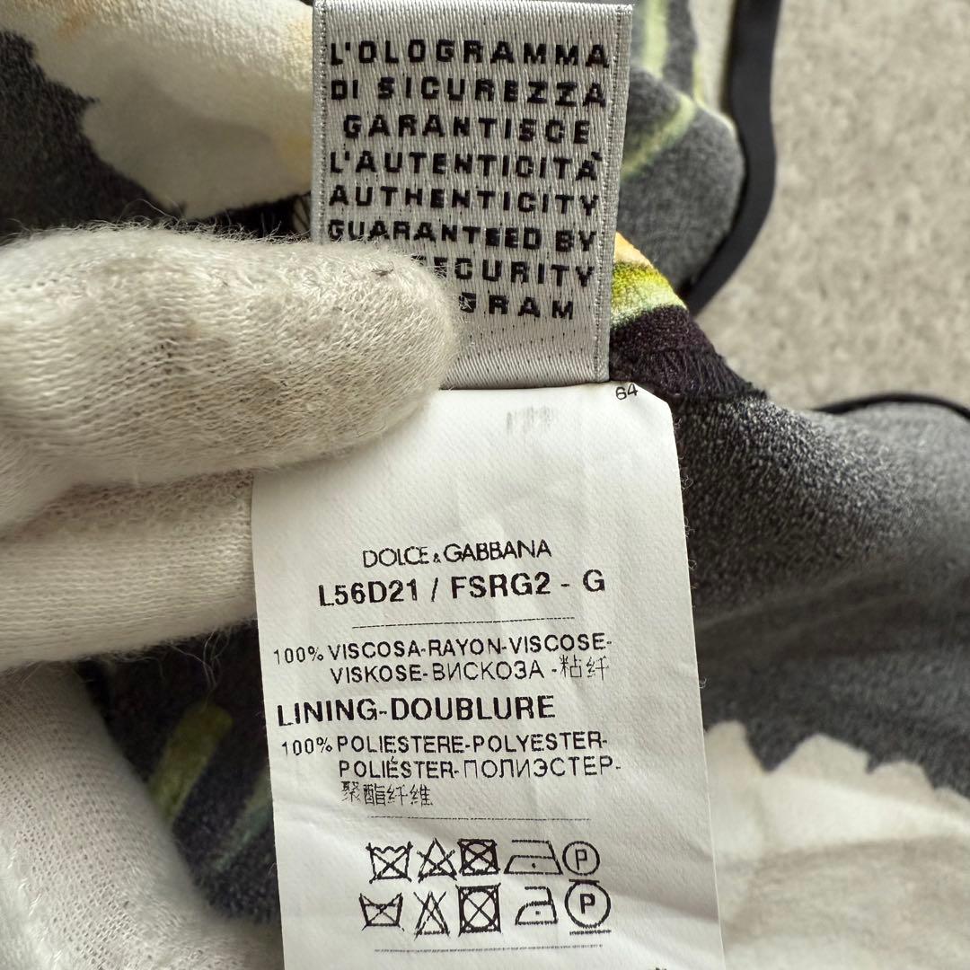 ドルチェ&ガッバーナ　ワンピース　花柄　フワラー　黒　半袖　フレア