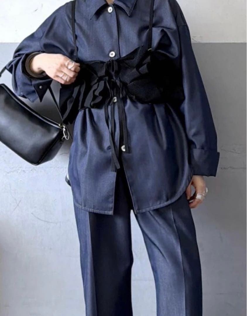 【新品未開封/定価17,600】アダムエロペ_ニットフリルビスチェ