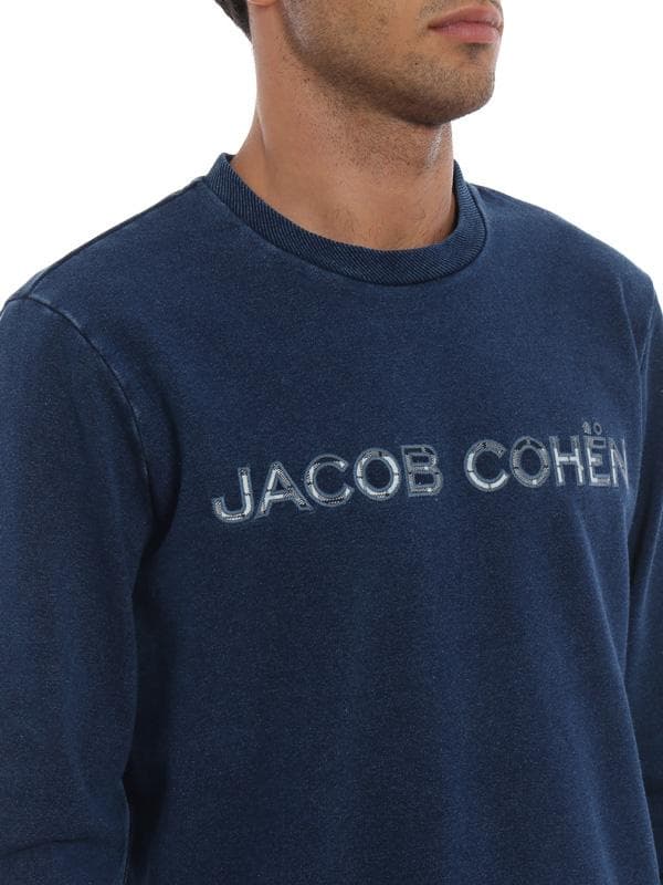 【古着】JACOB COHEN ヤコブコーエンスウェット トレーナー ブルー S