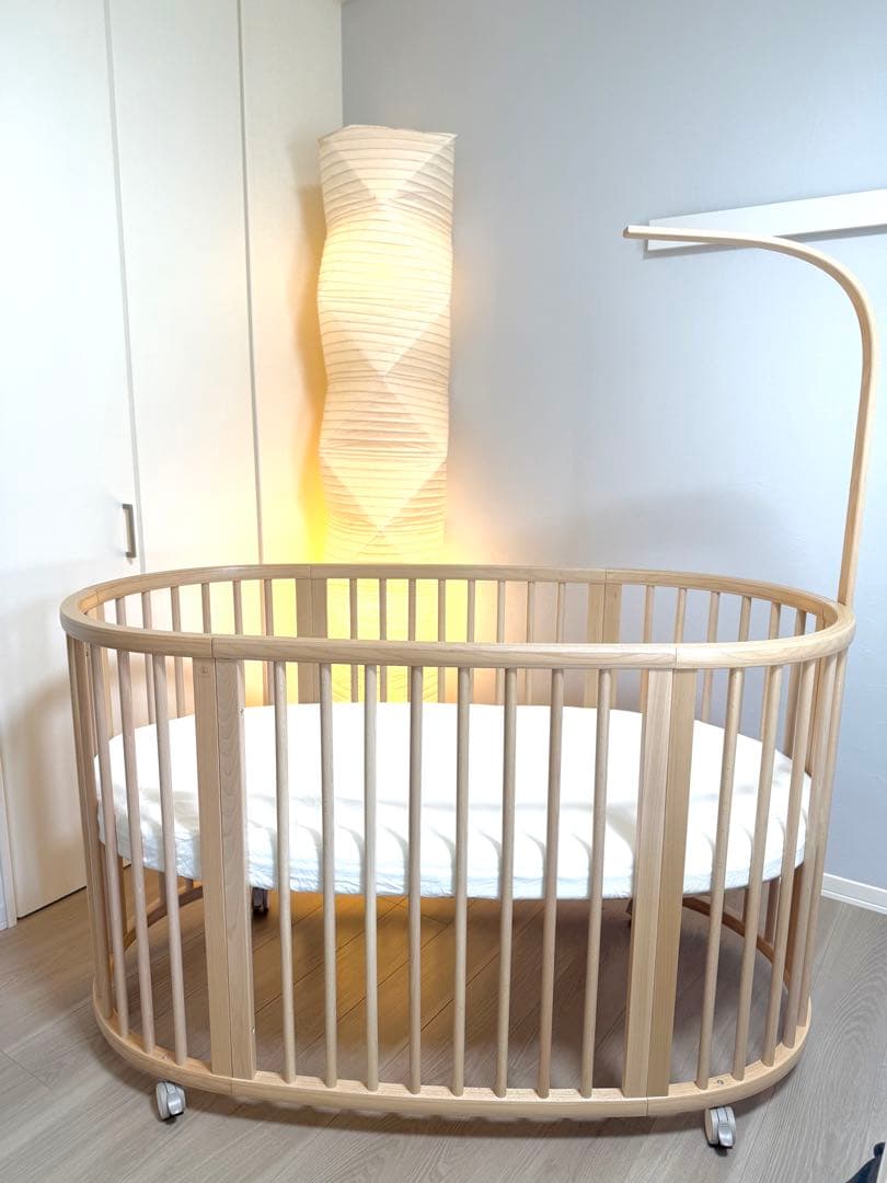 STOKKE スリーピーベビーベッド ナチュラルウッド　美品