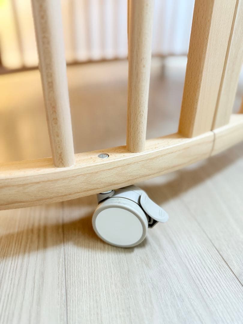 STOKKE スリーピーベビーベッド ナチュラルウッド　美品