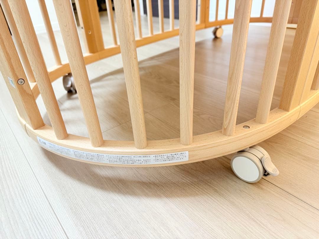 STOKKE スリーピーベビーベッド ナチュラルウッド　美品