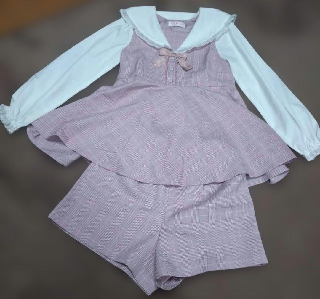 メゾピアノmezzo piano　セーラーカラーチュニックセットアップ 130