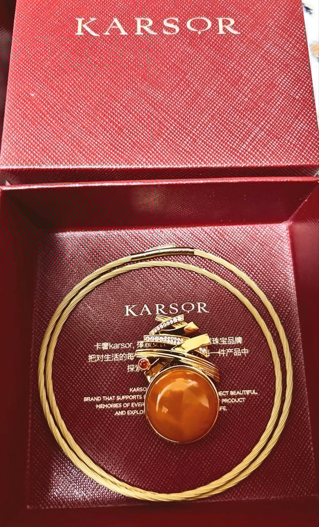 ◇天然琥珀 シルバー925メッキ金嵌め インレイ 3点セット【箱、鑑定書 付】