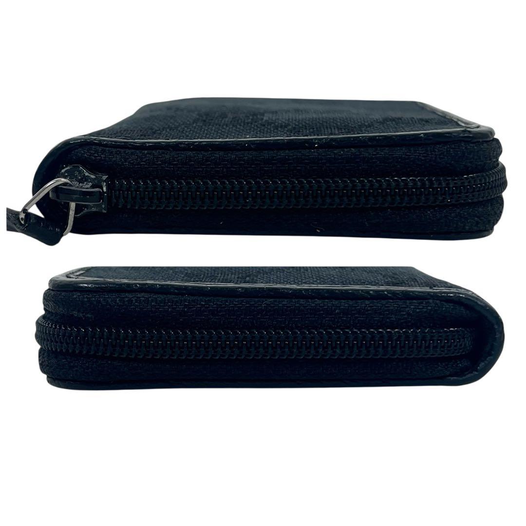 グッチ　ケース　ミニ財布　GGキャンバス　ロゴ　総柄　ラウンドファスナー