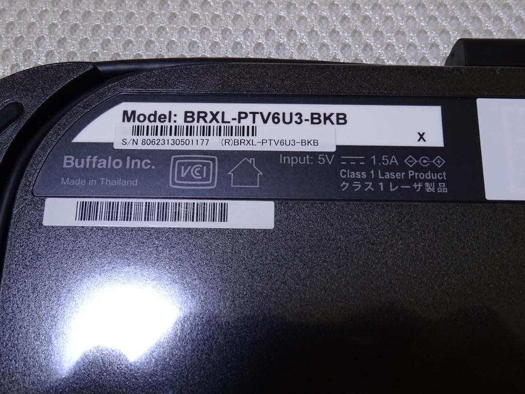 BUFFALO ポータブルブルーレイドライブ BRXL-PTV6U3-BKB