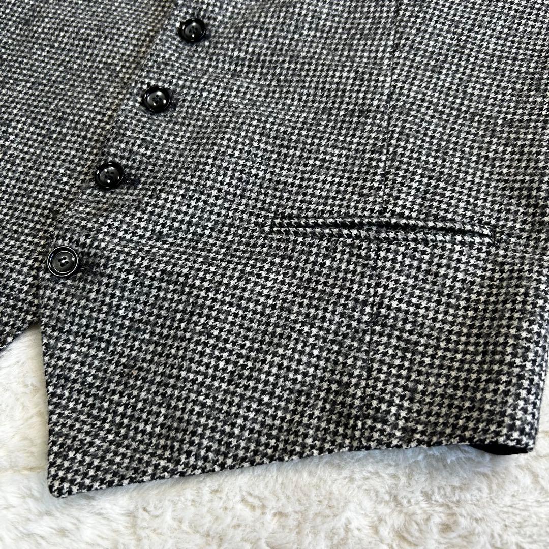 高級✨TAGLIATORE ウール100% 千鳥柄　ジレ　46