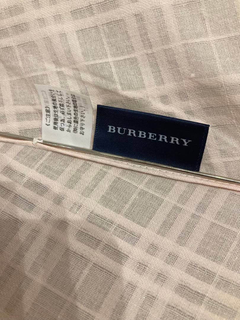 美品　Burberry バーバリー 折りたたみ日傘　チェック柄　ロゴ入り