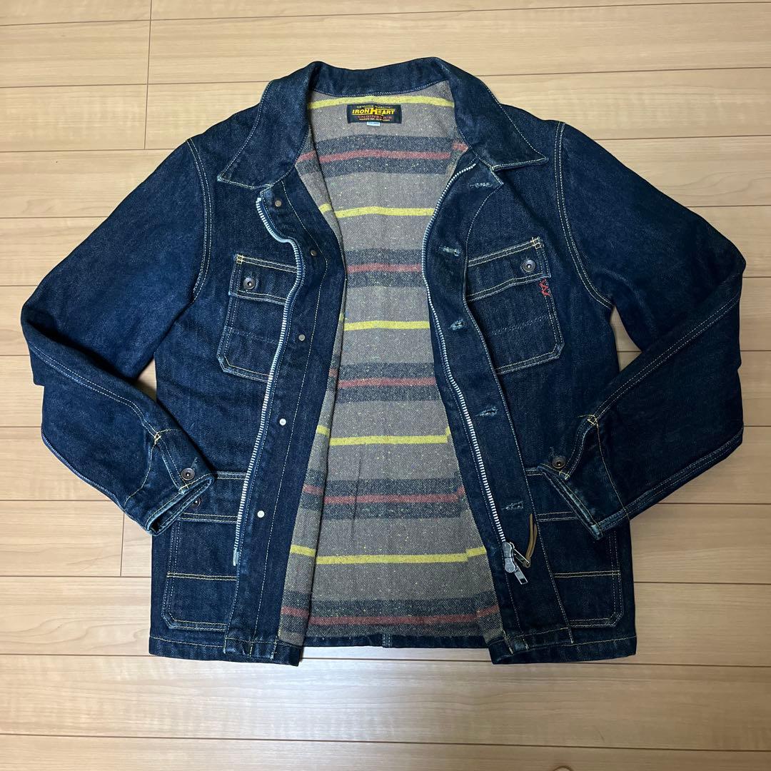 アイアンハート IRON HEART デカサイズ裏地付きデニムチョアジャケット
