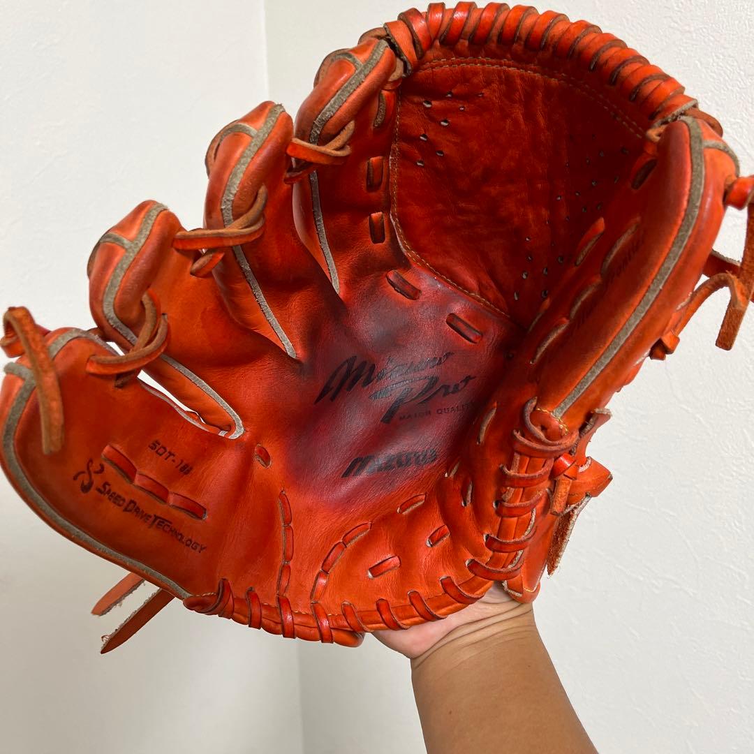 Mizuno Pro 硬式グローブ 投手用/左投用 オレンジ
