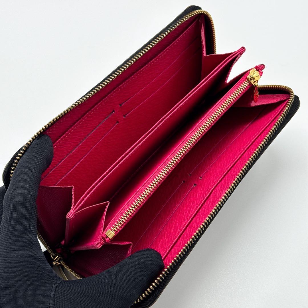 ルイヴィトン モノグラム ジッピーウォレット マルチカラー 財布 ピンク 黒