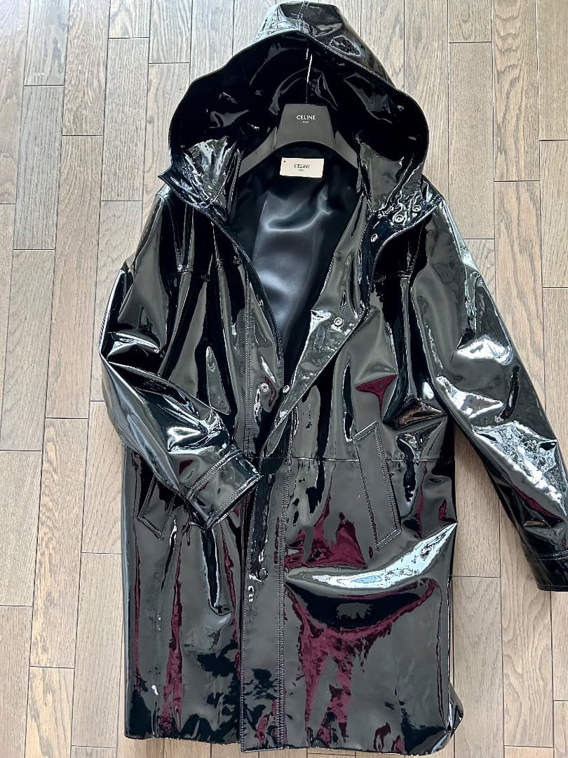 sensei　CELINE 19SS エナメル　ラムレザーモッズパーカー