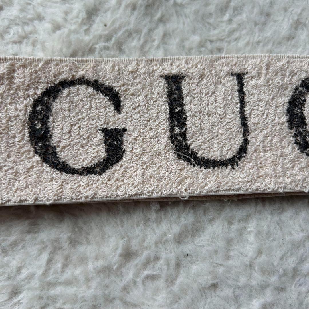 【美品】グッチ エラスティック ヘアバンド ロゴ アイボリー ユニセックス 現行