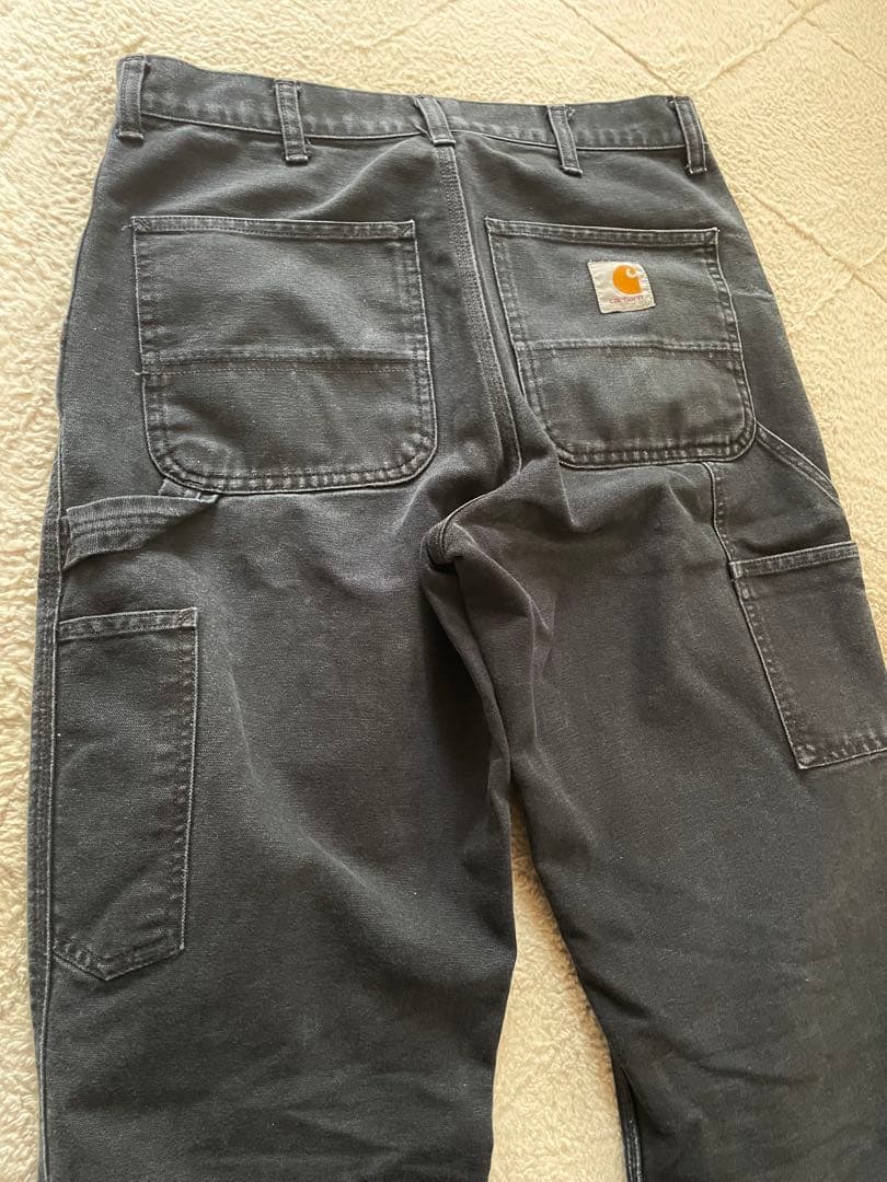 美品☆グッドサイズ Carhartt カーハート ダック地 ペインターパンツ 黒